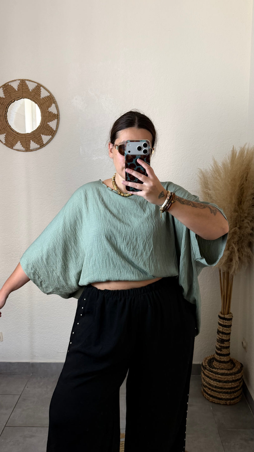Blouse fluide cloutée