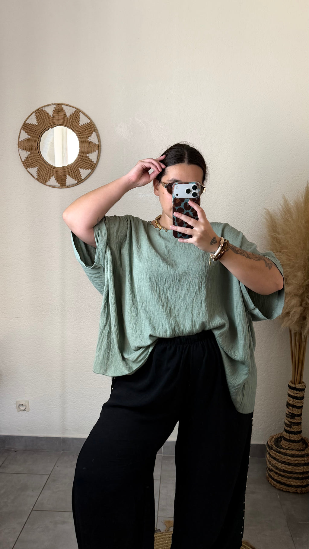 Blouse fluide cloutée