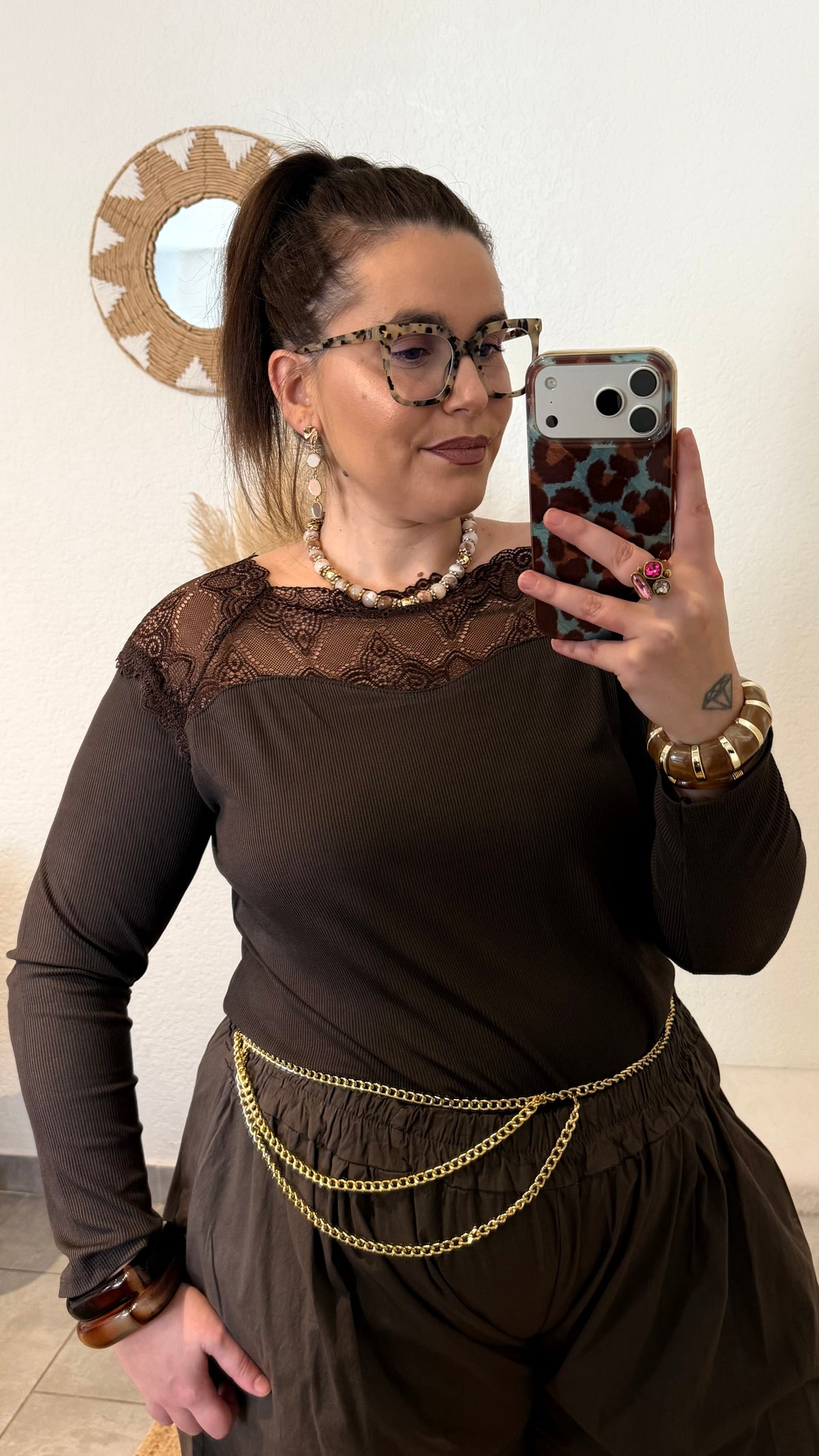 Top col dentelle