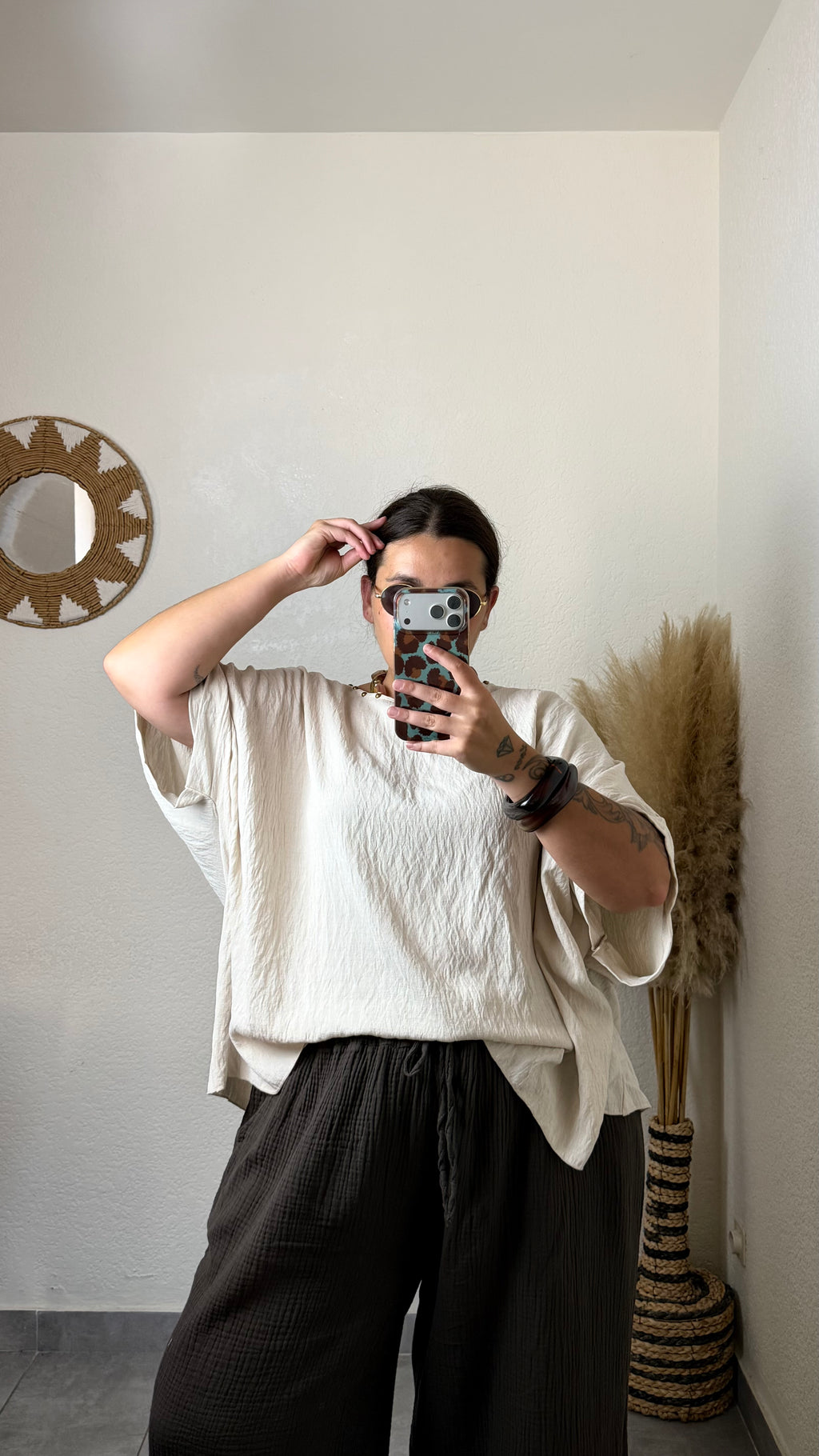 Blouse fluide cloutée
