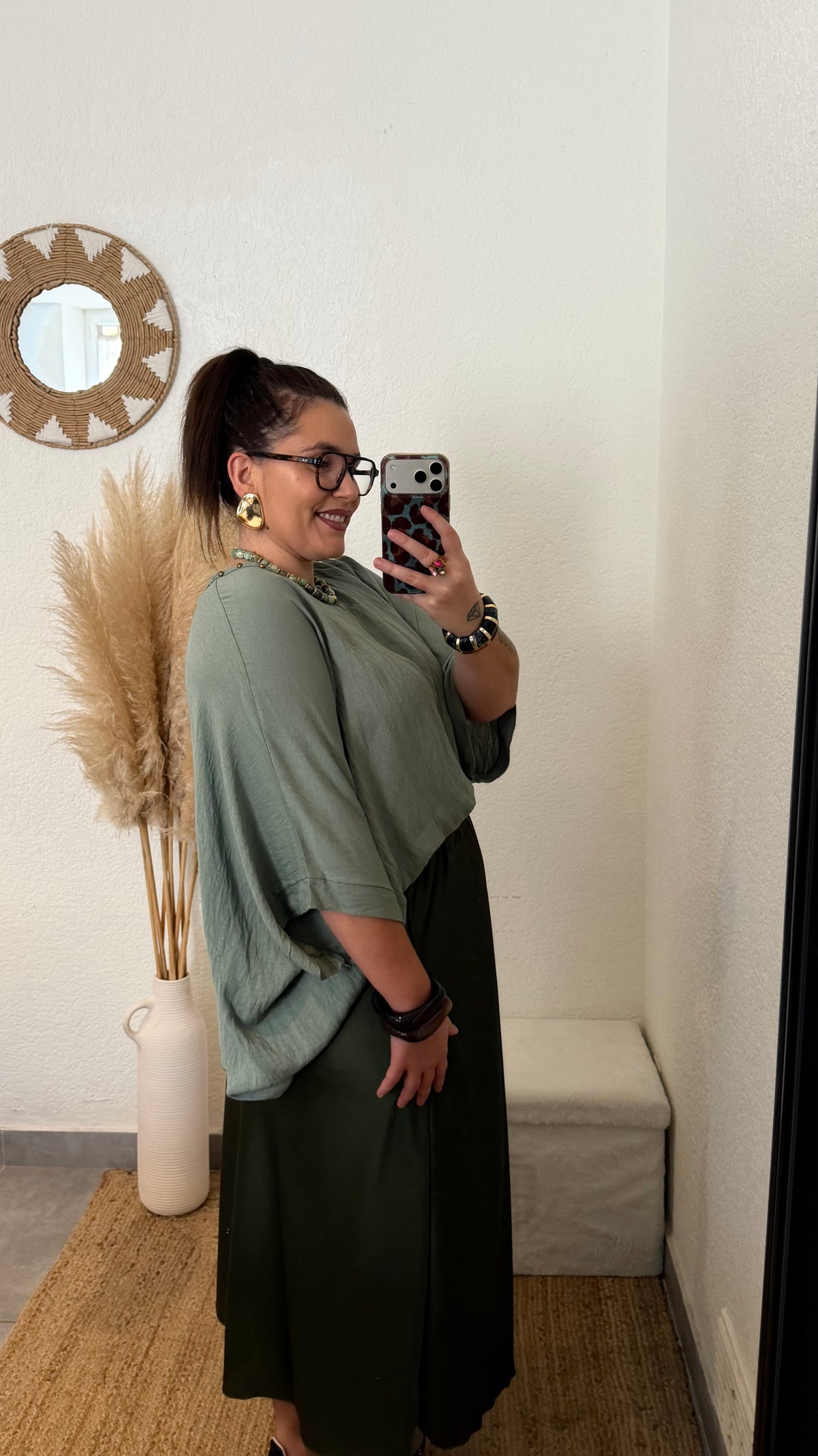 Blouse fluide cloutée