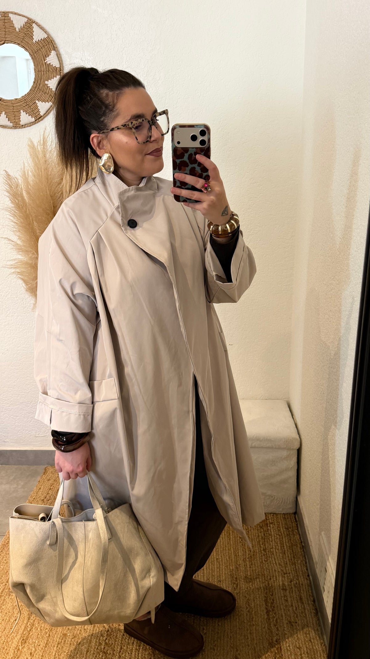 Trench croisé long