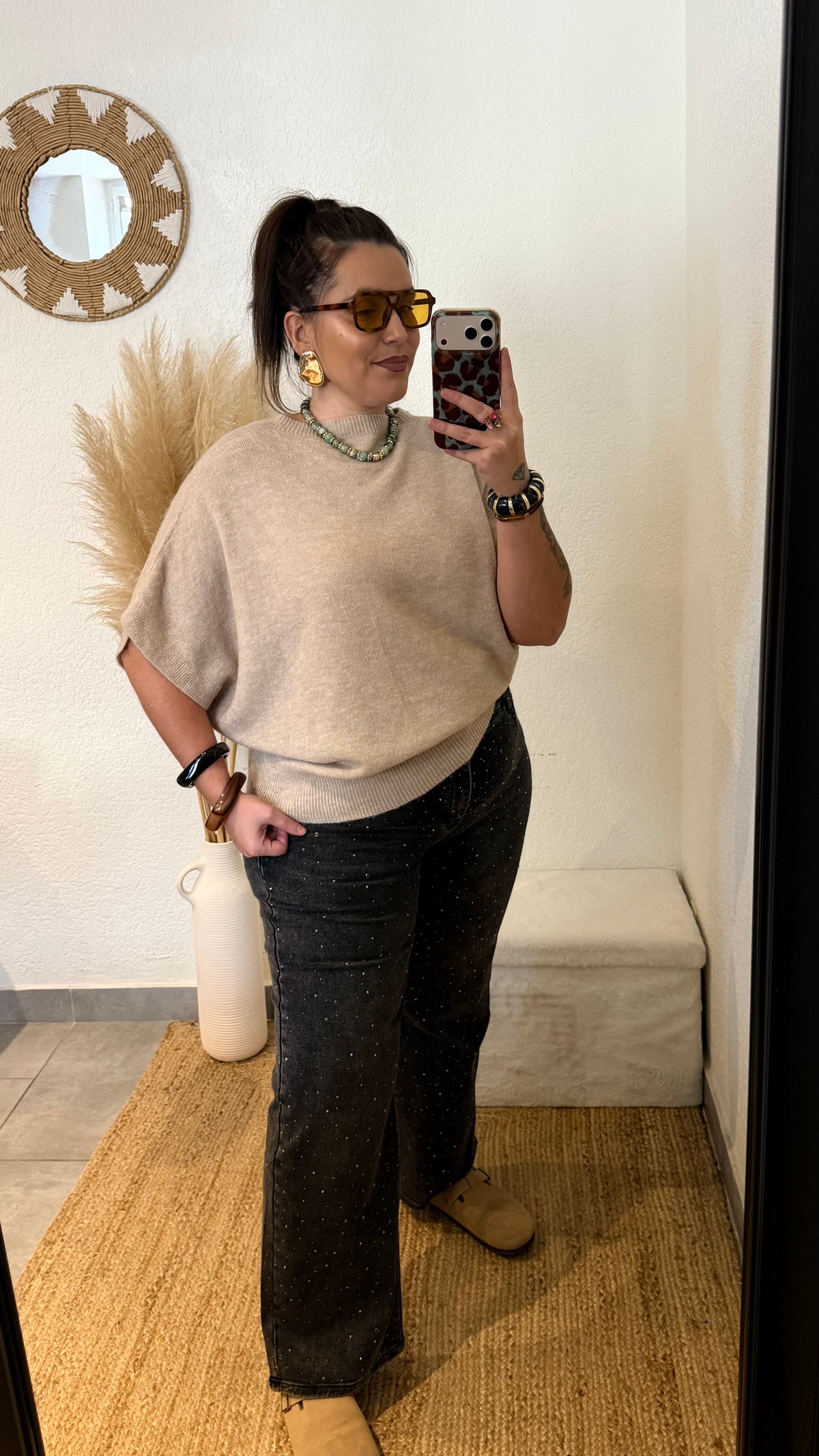 Jean Wide leg strass