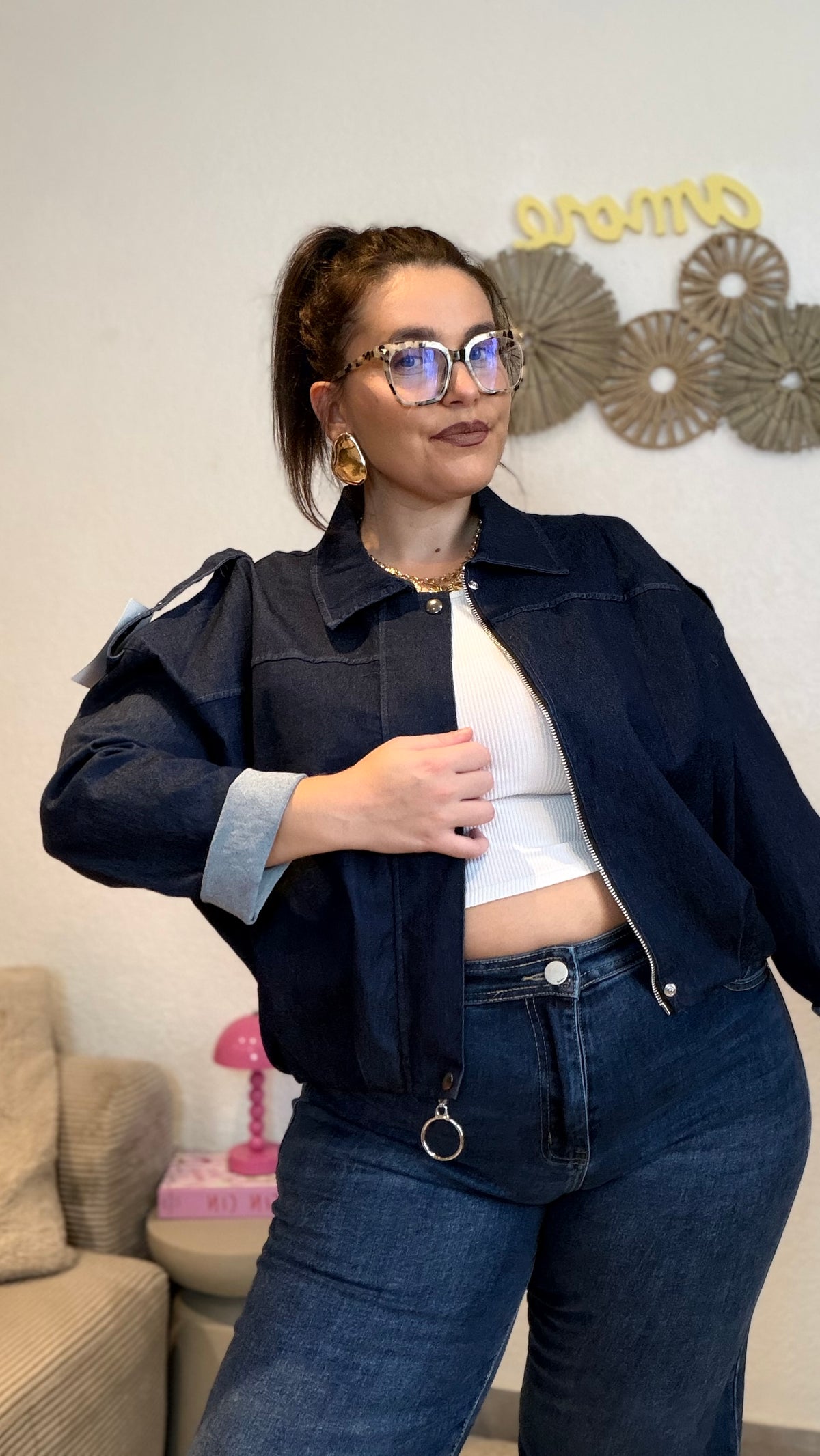 Veste bombers en jeans